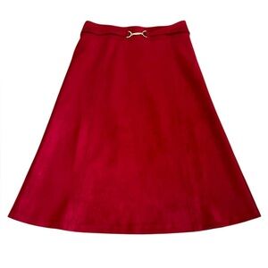 Marc New York Brick Color Faux Suede A-Line Midi Skirt Size M